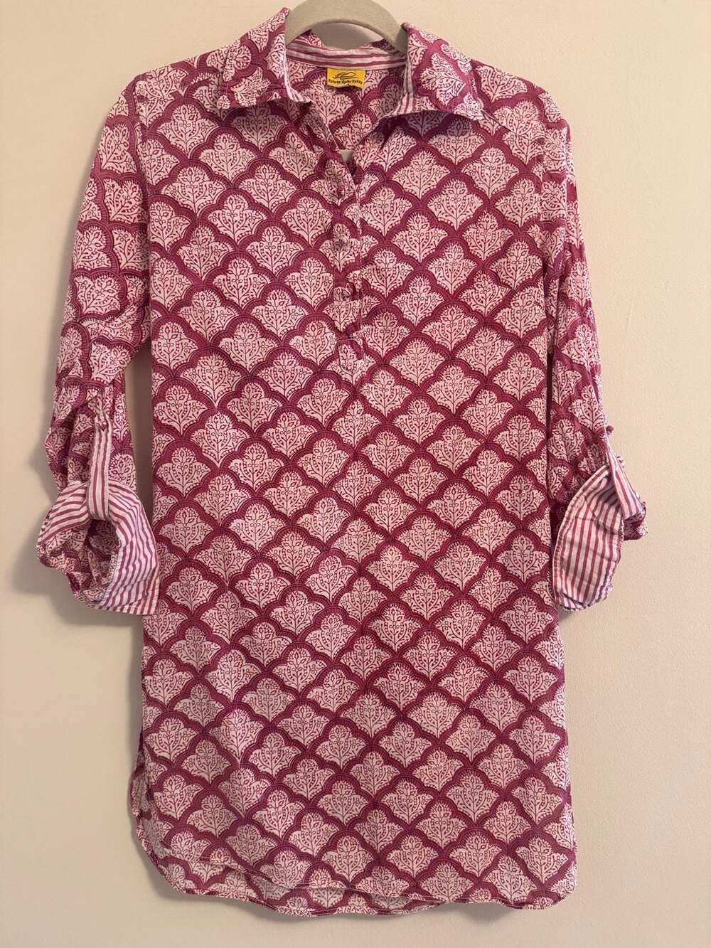 Roberta Roller Rabbit Tunic Dress Pink Block Print